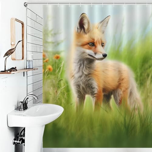 Rideau de douche renard en tissu imperméable de qualité supérieure