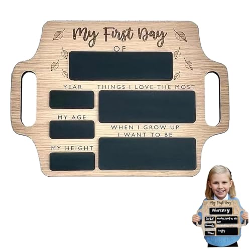 First Day of School Board with Handle Portable Chalkboard Sign for Kids 1st Day Back to School Photo Prop Nursery Reception Primary Gift My First Day Sign School Chalkboard