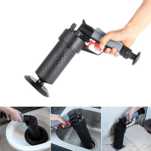 Abflu&szlig;reiniger Toiletten Rohrreiniger Leistungsst&auml;rker Pressluft-Rohrreinigungspistole-Luftst&ouml;&szlig;el - leistungsstarker Abfluss-Kolben mit 4 Art Saugn&auml;pfen, Multifunktionale Reinigungspumpe verwendbar f&uuml;
