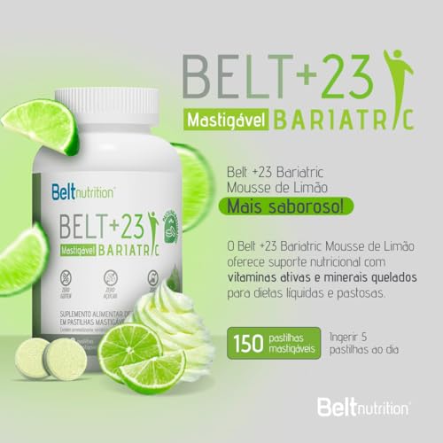 Belt +23 Bariatric MASTIGÁVEL Multivitamínico e Multimineral 150 Pastilhas (150 Pastilhas, Mousse de