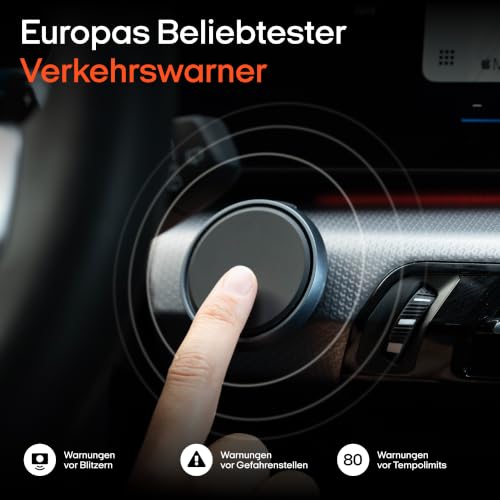 OOONO Co-Driver NO2 Plus Aluminium – Optimierter Co-Driver fürs Auto Warnt vor Tempo-Kontrollen und Gefahrenstellen – Wiederaufladbar… – Ansicht 2