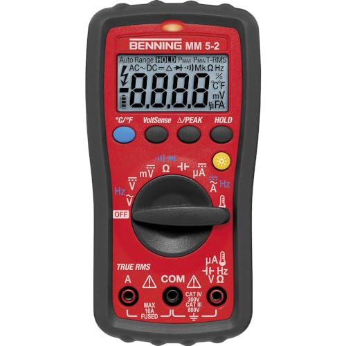 Benning MM 5-2 TRMS-Digital-Multimeter, 044071, Rot, Schwarz