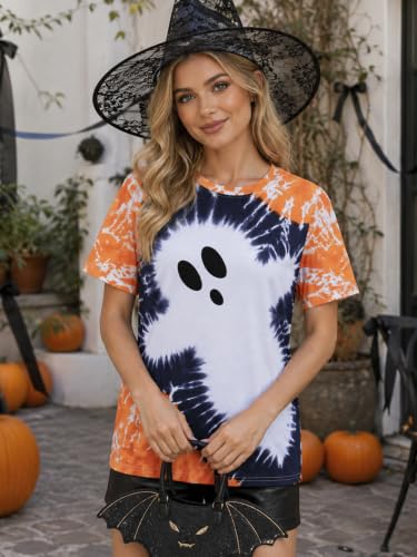 Women's Halloween Shirt, Ghost Tie Dye - image 5