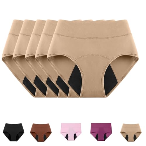 JohSahn Fluxe 100% Leak-Proof Underwear That Wont Let You Down for Women Leakproof Discreet Absorbent (Apricot Medium)