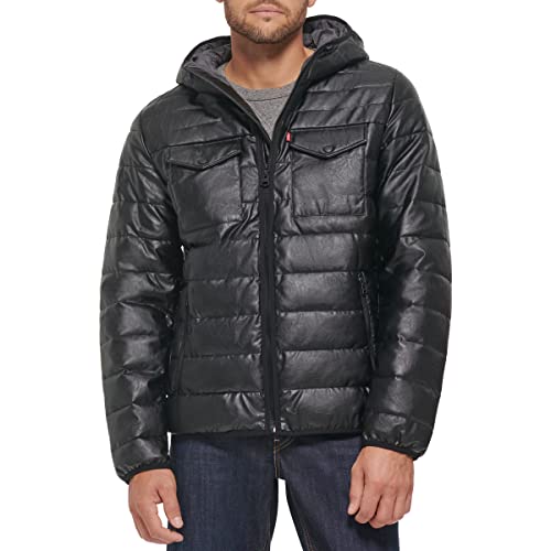 Image of Water Resistant Performance Stretch Hooded Puffer Jacket