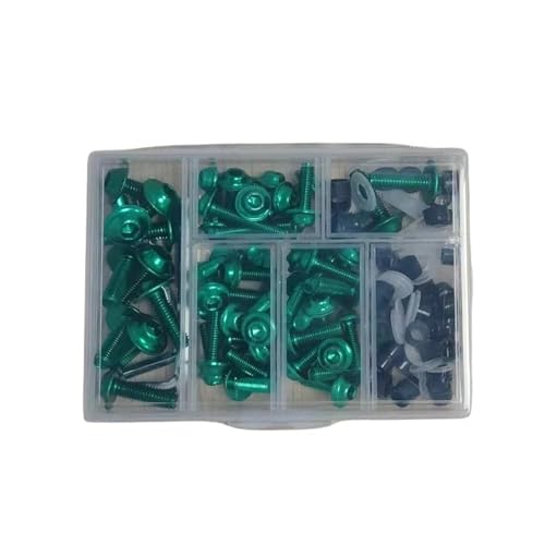 155 �t�F�A�����O�{���g�i�b�g�L�b�g�{�f�B�t�@�X�i�[�N���b�v�l�W �ɓK������TMAX MT07 MT09 MT-09 SP MT125 MT25 YZF R1 R15 R25 R3 R6 R125 �e��t�@�X�i�[(Green)