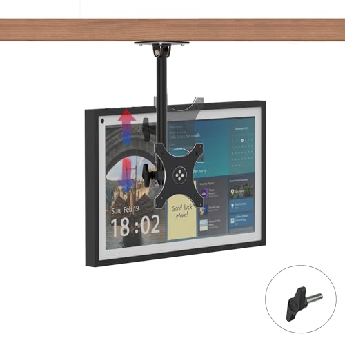 ITSHOM Under Cabinet Mount for Echo Show 15 (1st 2nd Gen) Height Adjustment Swivel Left to Right Rotate for Portrait or Landscape Up and Down Tilt Show 15 Under-Cabinet Mount (Black)