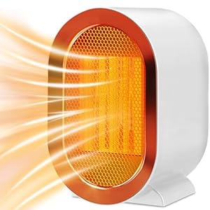 1200W elektrische verwarming, draagbare keramische ventilatorkachel met 2 warmte-instellingen en oververhittingsbeveiliging, snel opwarmende kamer verwarming, voor thuis slaapkamer badkamer (wit)