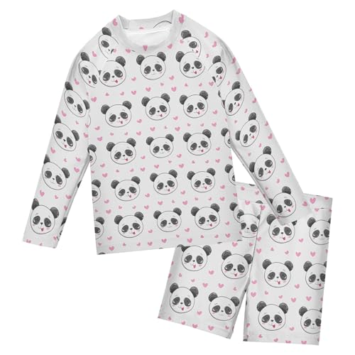 Cute Panda Baby Boys' Toddler Long Sleeved Rashguard Swim Bathing Suit Set B0404181