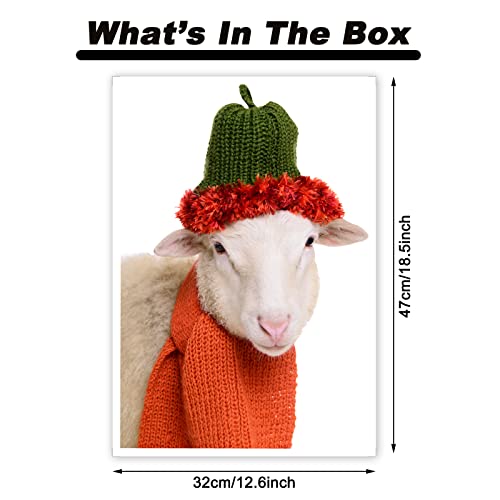 Goat Sticker Wall Decal Cute Goat With Hat Scarf Wall Decor Sticker Funny Animal Sticker For Wall Window Kids Room Kitchen Bathroom Fridge Closet Sticker Decor #TOP1