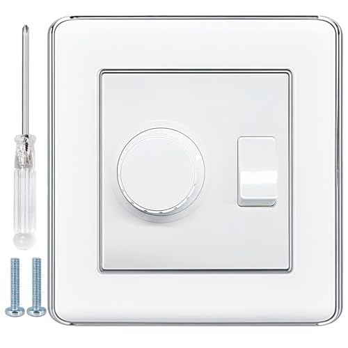 Variateur d'intensité LED (0–500 W) + interrupteur à bascule, variateur d'intensité 2 voies pour LED/halogène/incandescent, boîtier en métal galvanisé...