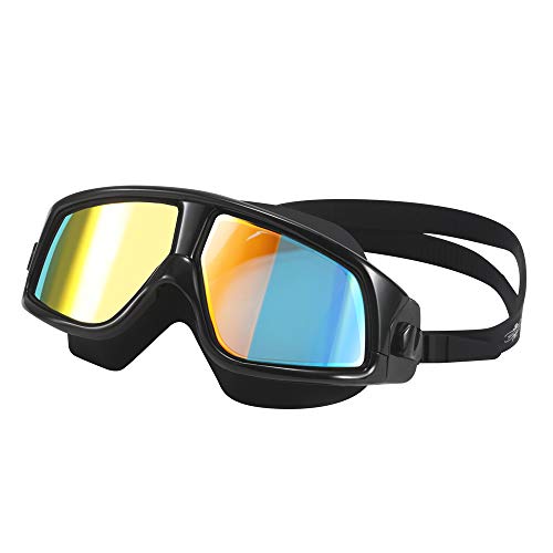 Swimming Goggles for Adult - No Leaking HD Anti Fog Swimming Glasses with UV Protection and Clear Lens Large Frame Plating Swim Goggles with Free Case for Men Women Teens Unisex