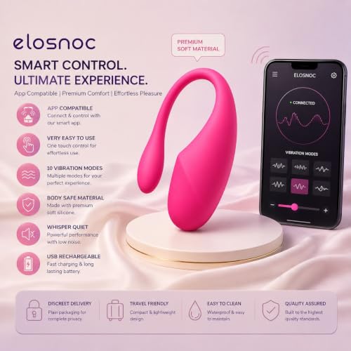 Image of ELOSNOC Personal Care Device | Rechargeable | Compact & Portable | Soft Silicone Finish | Multi-Mode | Pink