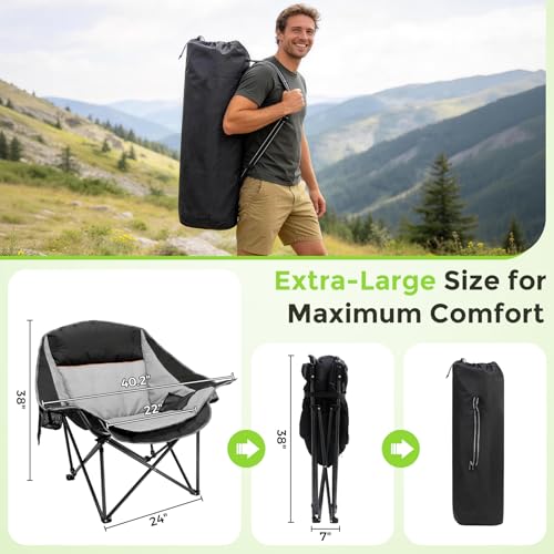 Suteck Silla de Camping Sobredimensionada para Adultos - Silla de Camping Acolchada para 500 LBS miniatura 2