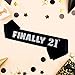 Finally 21 Sash, Black Sash with Silver Foil Happy 21st Birthday Sash for Men and Women,Twenty One Sash,21st Year Old Birthday Party Supplies Decorations