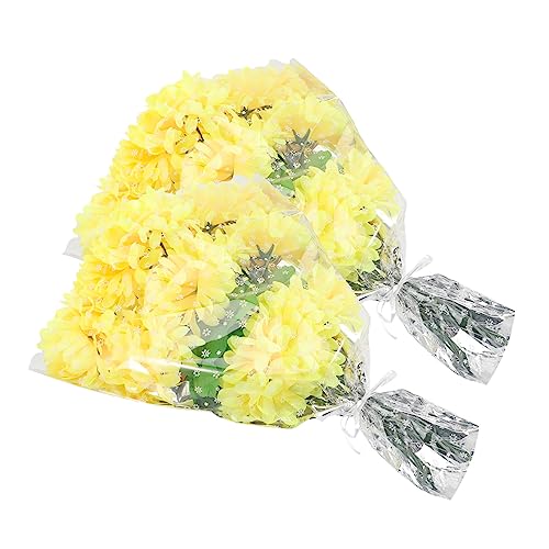 GOOHOCHY 2 Pezzi Bouquet Fiori Artificiali Per Cimitero Fiori Commemorativi Finti Di Crisantemo Decorazione Lapide Tomba