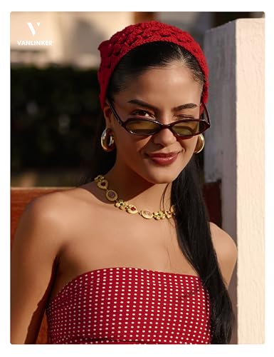 VANLINKER Polarized Retro Oval Sunglasses for Women Small Chic 90s Vintage Style Trendy Slim Narrow Y2k Sunnies VL98732