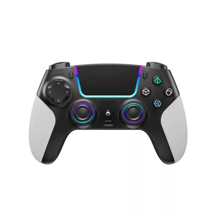 AFMVV Wireless Controller for PS5 with RGB LED,TURBO, Dual Vibration, 6 Axis Gyro Sensor, Touchpad, Ergonomic for Playstation 5 Controller, Compatible with PlayStation 5/PC/Mac/ios/Android/Steam
