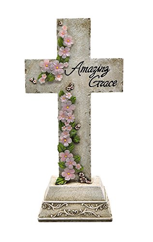 Moonrays 91560 Solar Powered White LED Amazing Grace Cross