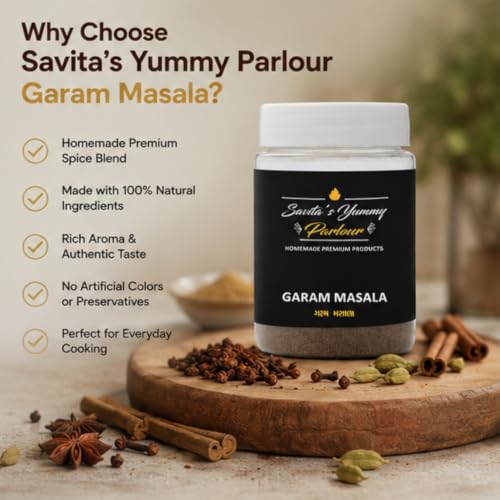 Image of Savita's Yummy Parlour Garam Masala - 70g | Homemade Premium Spice Blend | Authentic Indian Flavor Enhancer for Curries & Dishes