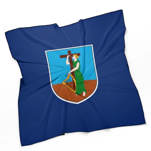 Montserrat Islands Flag Women Hair Scarf Square Silk Like Head Scarves Handkerchief Satin Neck Scarf3