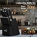 Knife Set, 15 Pieces Kitchen Knife Set with Block Built in Sharpener, Dishwasher Safe, German Stainless Steel Knife Block Set, Elegant Black