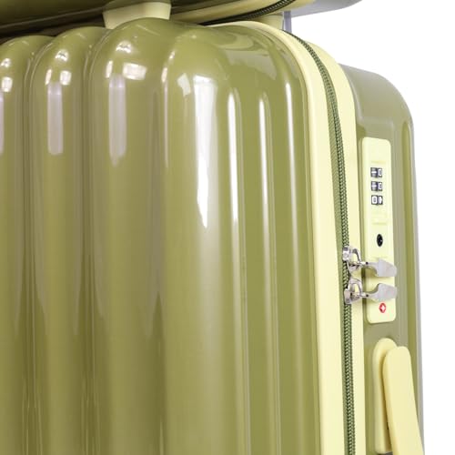 Fergana 20-Inch PC Hard Shell Carry-On Luggage Set – Lightweight Cabin Suitcase with Spinner Wheels, TSA Lock, Travel Duffel, Vanity Case & Toiletry Bag (Army Green) - Image 3