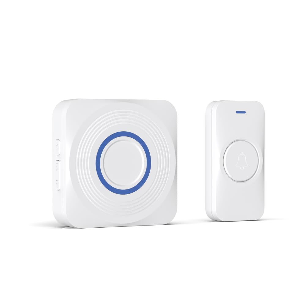 DRINGG, Sonnette connectée WiFi + RF (Bouton IP65 + Carillon intérieur), Notifications sur Smartphone, Longue portée, IP65