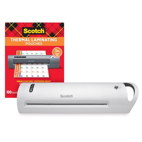 Image of Bundle of Scotch Thermal Laminator, Extra Wide 13 Inch Input TL1302X + Scotch Thermal Laminating Pouches, 8.9 x 11.4 Inches, Letter Size Sheets, 100 Count