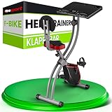 Ultrasport F-Bike, Fietstrainer, opvouwbare thuistrainer met trainingscomputer, 8 weerstandsniveaus, in hoogte verstelbaar, veilige standaard, bureaufiets, max. gebruikersgewicht 110kg, Zwart/Rood