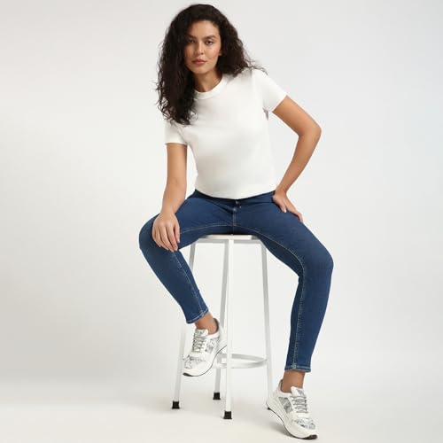 Calvin Klein Damen Jeans Hose High Rise Skinny Fit, Blau (Denim Medium), 24W/32L – Ansicht 5