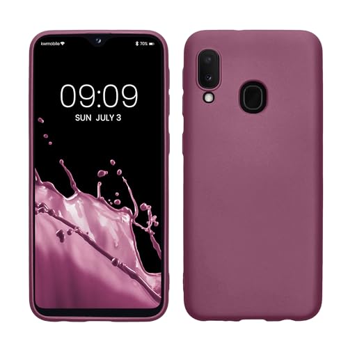 kwmobile Handyhülle für Samsung Galaxy A20e Hülle - Silikon Case metallisch schimmernd - Schutzhülle Cover - Metallic Lavendel