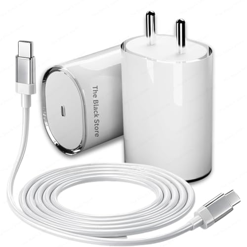 Image of The Black Store Original 45W USB-C Charger with Cable Compatible with Nothing Phone 3a Super Fast Power Adapter & Type-C Charging Cable for Daily Use