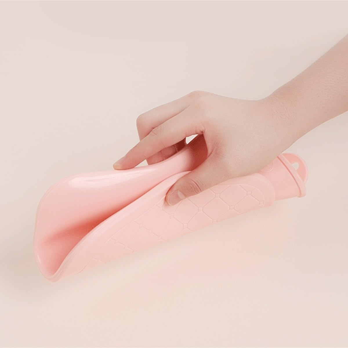 Bolsa Agua Caliente Botella De Agua Caliente Llena Gran Capacidad con Edredón Grueso Y Cubierta Felpa Térmica(Pink,30x20.5cm)
