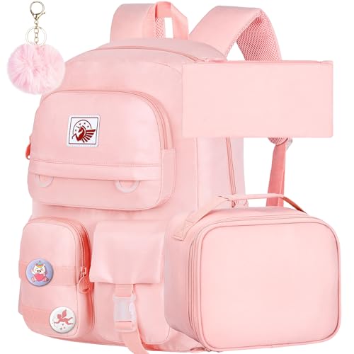 3PCS Laptop Backpack for Girls, Women College School Bookbag, 15.6