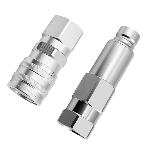 Image of Male & Female Flat Face Coupler Kit 7246777 7246790 Compatible with Bobcat 542 653 751 853 963 B100 B200 B250 BL275 319 320 334 418 425 428 430 E08 E10 E32i E35 2300 5600
