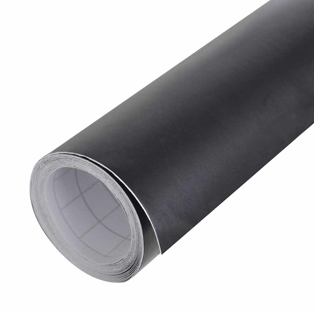 Autofolie Matt Schwarz selbstklebend PVC 100x150 cm mit Luftkanälen blasenfrei, Vinylwrap Folierung für Carwrap, Lackschutzfolie, Scheibentönung, Tuning und Veredelung