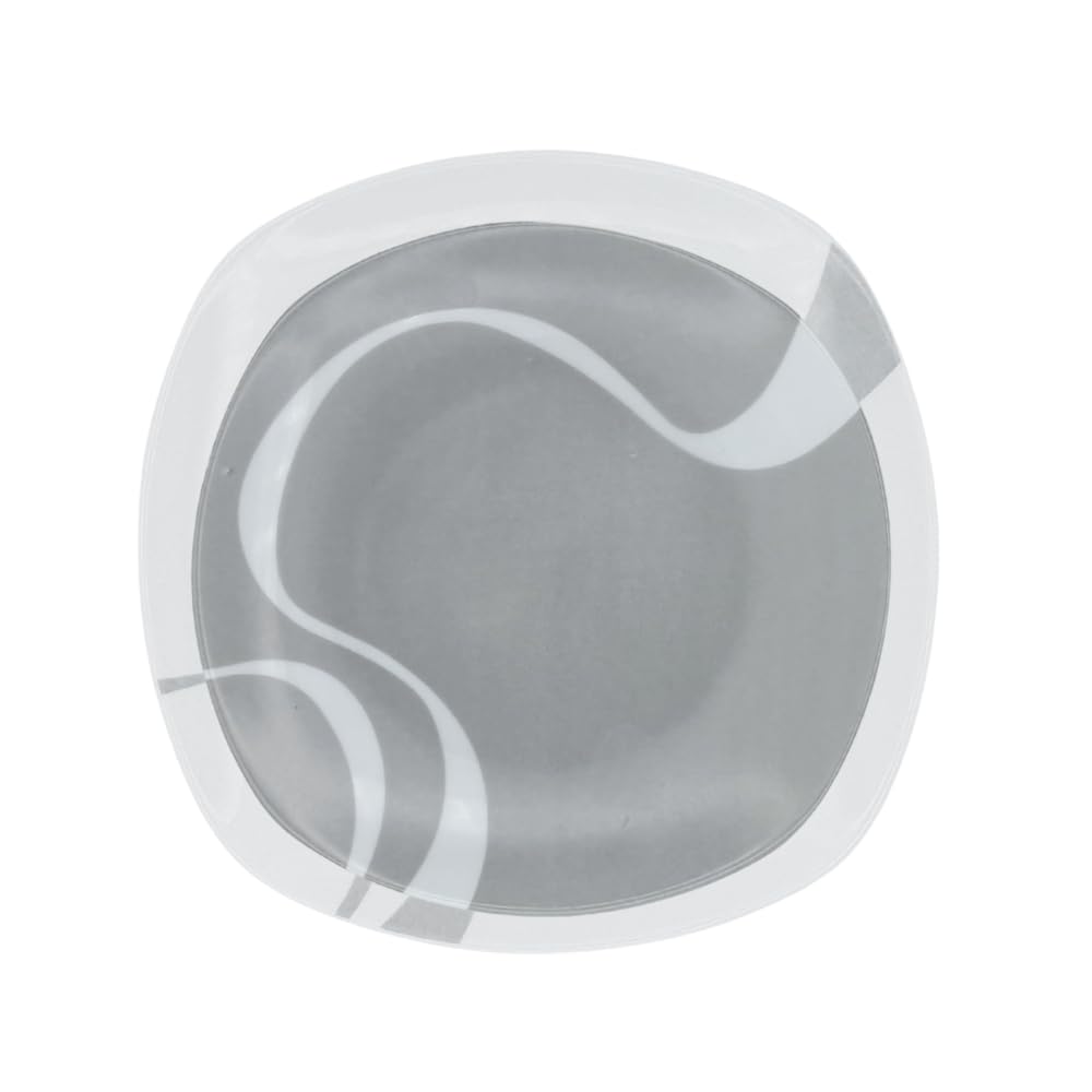 Kyo Grigio – Servizio piatti 18 pezzi in porcellana, 6 piani 25 cm + 6 fondi 23 cm + 6 frutta 19 cm, finitura lucida, stile moderno nordico, lavastoviglie e microonde