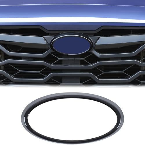 Image of Car Front Emblem Trim Cover Compatible with Subaru Crosstrek 2024 2025 Front Grille Emblem Badge Logo Cover Circle Ring Center Decorative Logo Cover Front Hood Emblem Surrounding Ring ABS Accessories