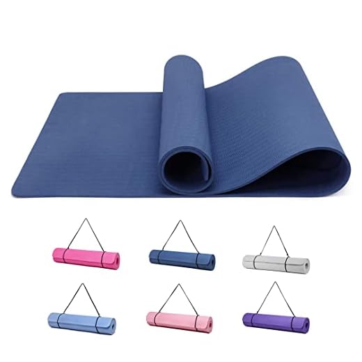 Good Nite Tappetino da Ginnastica da Yoga Tappetino Antiscivolo per Allenamento Sport Pilates con Tracolla 183 x 61 x 0,6 cm (Marina)