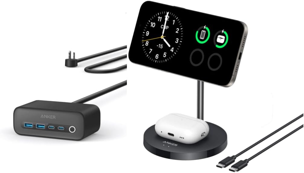 Anker 525 Charging Station, 7-in-1 USB C Power Strip for iphone13/14, 5ft Extension Cord with 3AC,2USB A,2USB C,Max 65W Power Delivery Desktop Accessory for MacBook Pro, Home, Office (Phantom Black) w