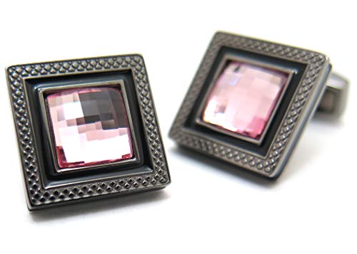 タテオシアン(TATEOSSIAN) クリスタル クアドラートネーロスワロフスキーカフス（ライトローズ） (カフスボタン/カフリンクス)