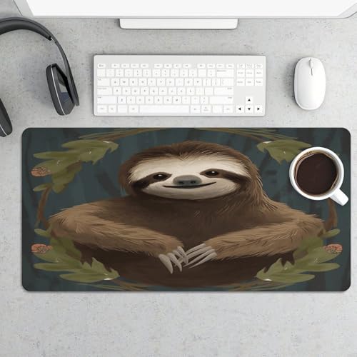 Tapete para escritorio Sloth grande antideslizante de caucho miniatura 5