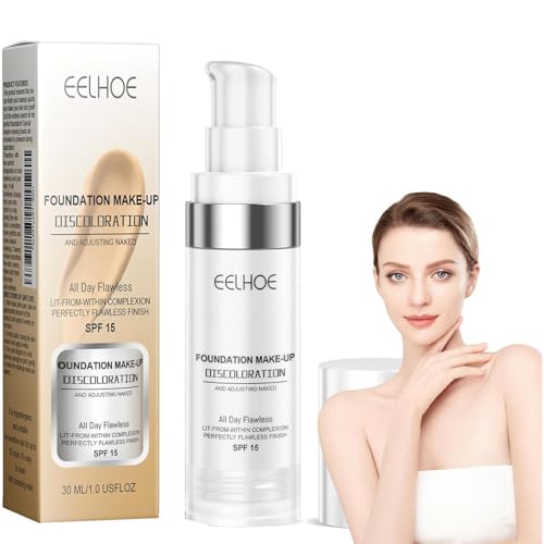 EELHOE Colour Changing Foundation Flawless Eelhoe Colour Changing Mature Skin Foundation Full Coverage Naturally Moisturizing Sunscreen Brighten Mature Skin Makeup Cream Concealer (1PC)