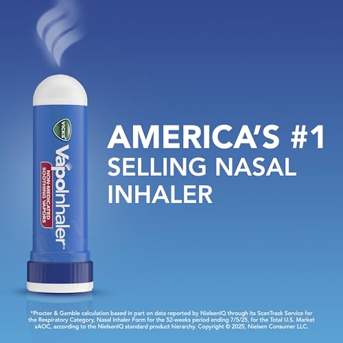 image for Vicks VapoInhaler, On-the-Go Portable Nasal Inhaler, Non-Medicated, Wi