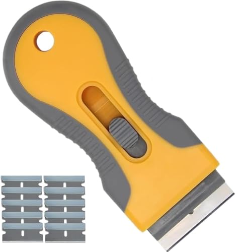 CANOPUS Reinigungswerkzeug für verschiedene Oberflächen, kratzfest, mit 10 Ersatzteilen für Glas, Keramik-Kochfelder, Öfen, Glasherde und Autos