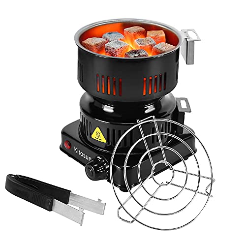 Aufworld Kohle Brenner Kohleanzünder Elektrisch mit Abnehmbarem Kohlekorb und 304er Stahl Spirale Einstellbare…