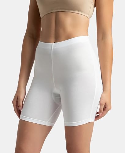 Image of Jockey 1529 Women's High Coverage Super Combed Cotton Elastane Stretch Mid Waist Shorties with Concealed Waistband (Pack of 2)