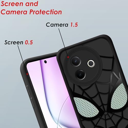 Image of Stylish Spider Back Case Cover Compatible for Vivo Y39 5G | Spidey Face Mask Case | Soft Silicone | Camera & Full Body Protection | Shock Proof | (Black)