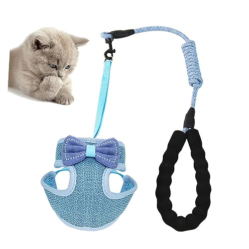 FONDOTIN 2.5Kg Adjustable Pet Vest Harness for Cats Comfortable Chest Strap Blue Lightweight and Breathable Design for Cats Weighing Durable and Easy to